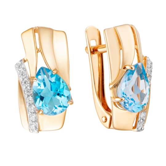 Серьги из золота с жемчугом и фианитами