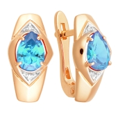 Серьги из золота с топазами Swiss и фианитами