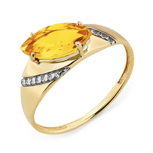 Кольцо из белого золота с фианитами 