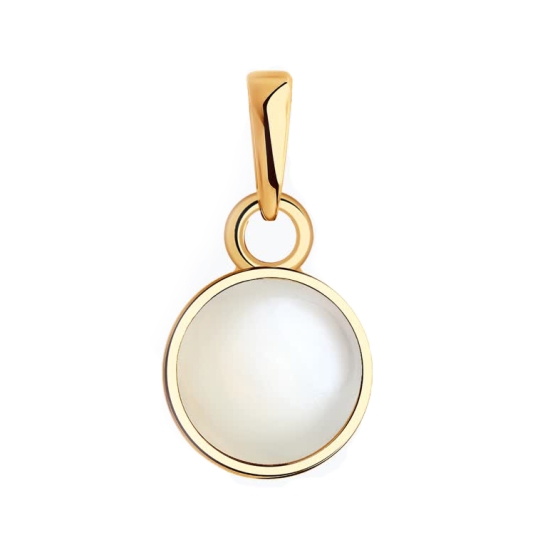 Подвеска из золота с ситаллом турмалин и фианитами