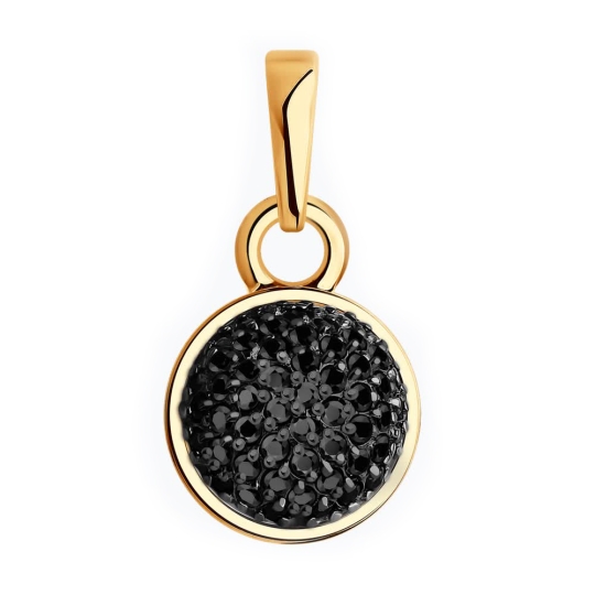 Подвеска из золота с ситаллом турмалин и фианитами