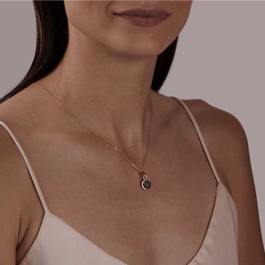 Подвеска из золота с ситаллом турмалин и фианитами