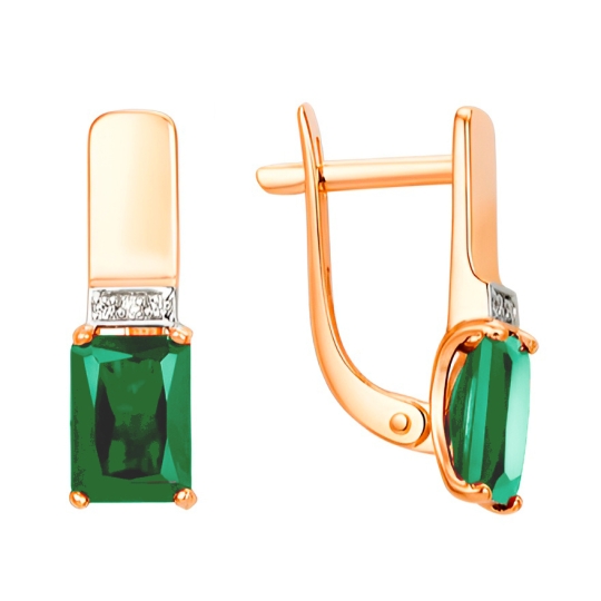 Серьги из белого золота с выращенными бриллиантами