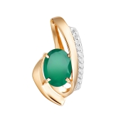 Подвеска из золота с агатом и фианитами