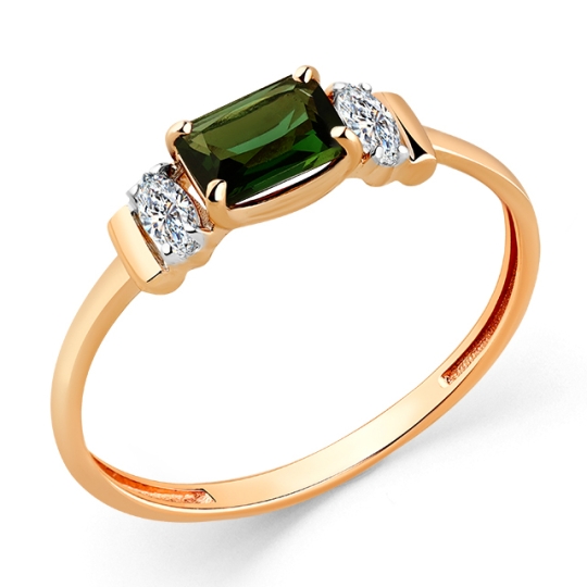 Кольцо из золота с фианитами