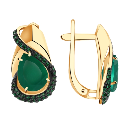 Серьги из золота с фианитами