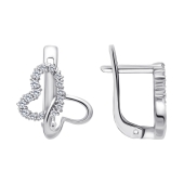 Серьги из серебра с фианитами