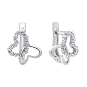 Серьги из серебра с фианитами