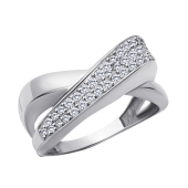 Кольцо из серебра с фианитами