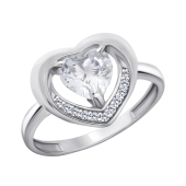 Кольцо из серебра с фианитами