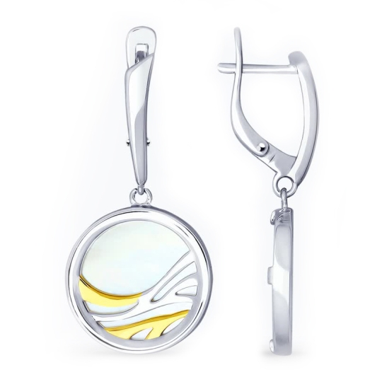 Серьги из серебра с фианитами