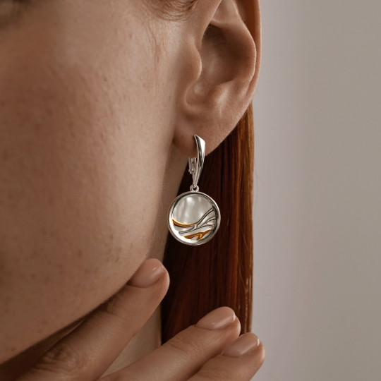 Серьги из серебра с фианитами