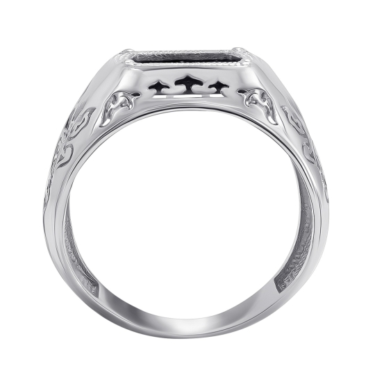 Кольцо из серебра с ювелирным кристаллом топаз и фианитами