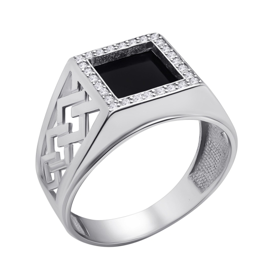 Кольцо из серебра с малахитом