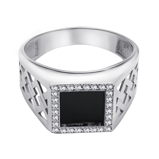 Кольцо из серебра с малахитом