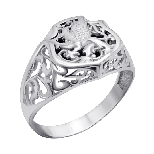 Кольцо из серебра с гранатами и фианитами