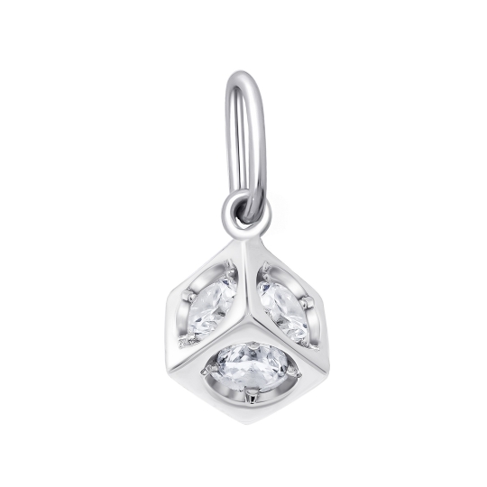 Подвеска-буква из серебра с фианитами "Р"