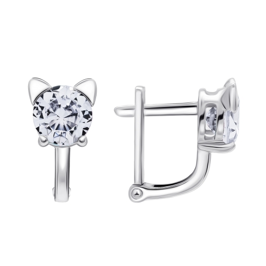 Серьги из серебра с ювелирными кристаллами