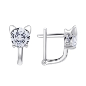 Серьги из серебра с фианитами