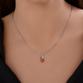 Подвеска из серебра с эмалью и фианитами