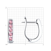 Серьги из серебра с фианитами