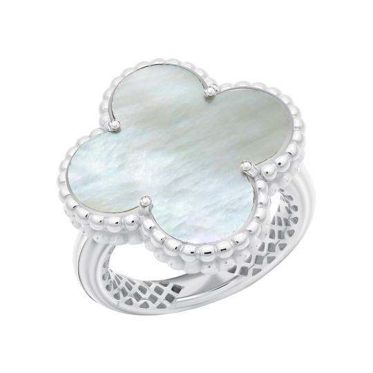 Кольцо из серебра с агатом и фианитами