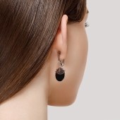 Серьги из серебра с агатами и фианитами