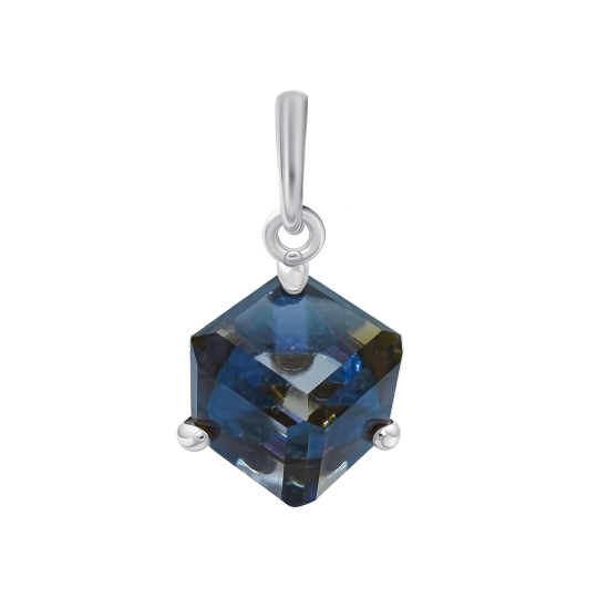 Подвеска - брошь из серебра с фианитами и эмалью