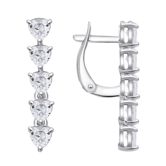 Серьги из серебра с рубиновыми корундами