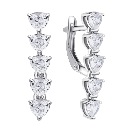 Серьги-эльфы из серебра с аметистами