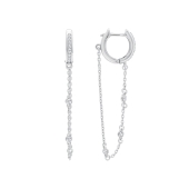 Серьги из серебра с фианитами