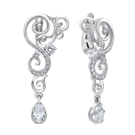 Серьги из серебра с позолотой