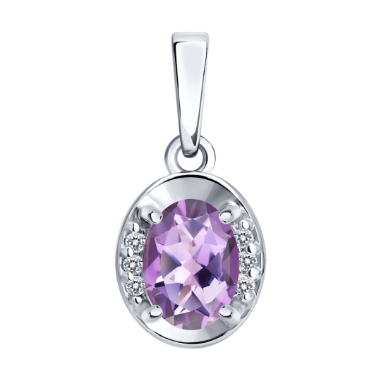 Подвеска из серебра с фианитами