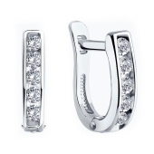 Серьги из серебра с фианитами