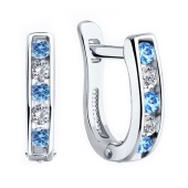 Серьги из серебра с фианитами