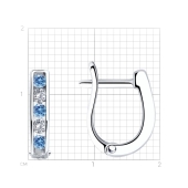 Серьги из серебра с фианитами