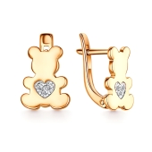 Серьги из золота с фианитами