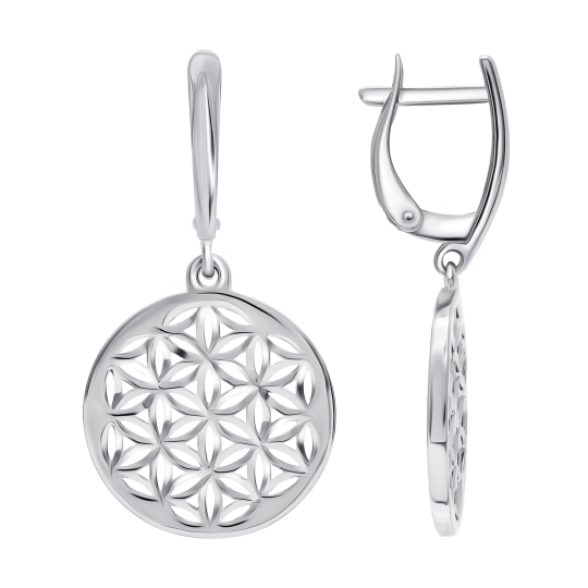 Серьги из серебра с фианитами