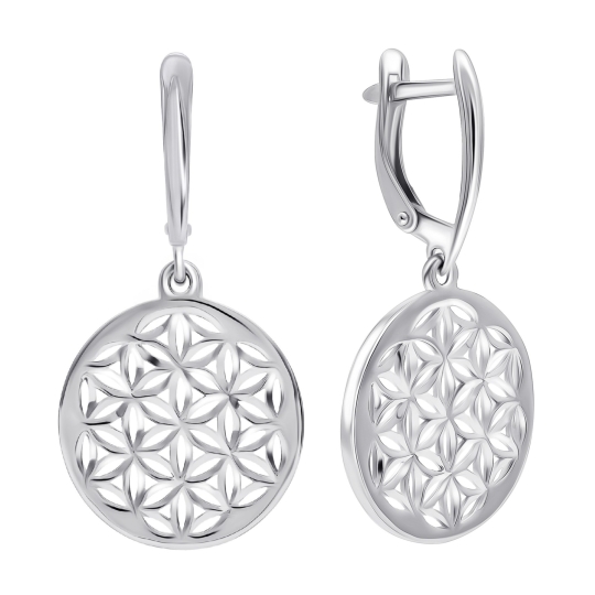 Серьги из серебра с ювелирными кристаллами и фианитами