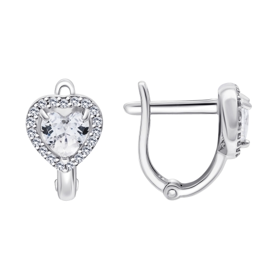 Серьги из серебра с фианитами