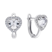 Серьги из серебра с фианитами