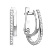 Серьги из серебра с фианитами