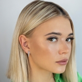 Серьги из серебра с фианитами