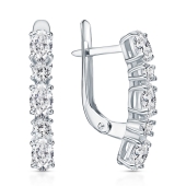 Серьги из серебра с фианитами