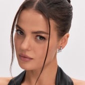 Серьги из серебра с фианитами