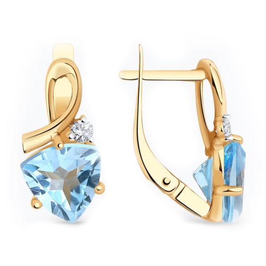 Серьги из золота с фианитами