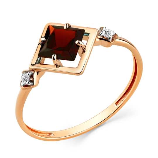 Кольцо из золота с топазом Swiss и фианитами