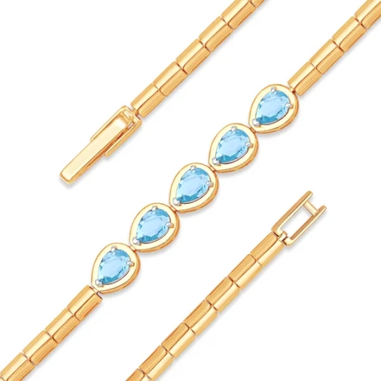 Браслет из золота с фианитами