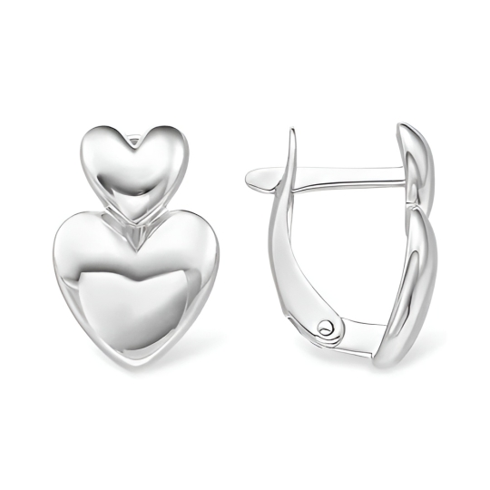 Серьги из серебра с фианитами