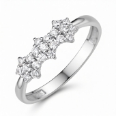 Кольцо из серебра с фианитами